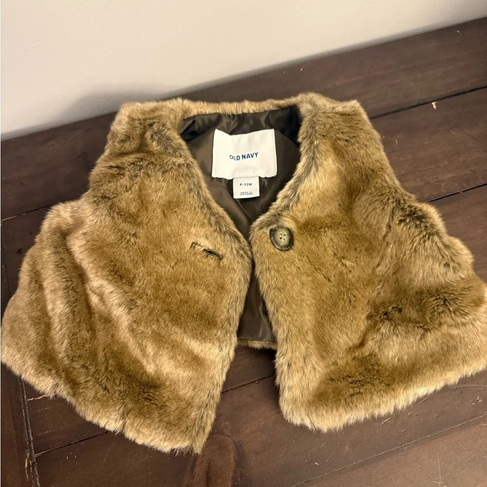 Old Navy baby Faux Fur Vest - brown
